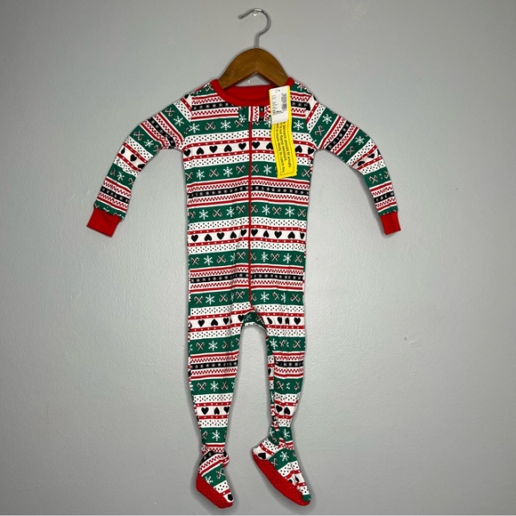 The Children’s Place Christmas Holiday One Piece Onesie Pajamas NWT Y - Picture 1 of 7
